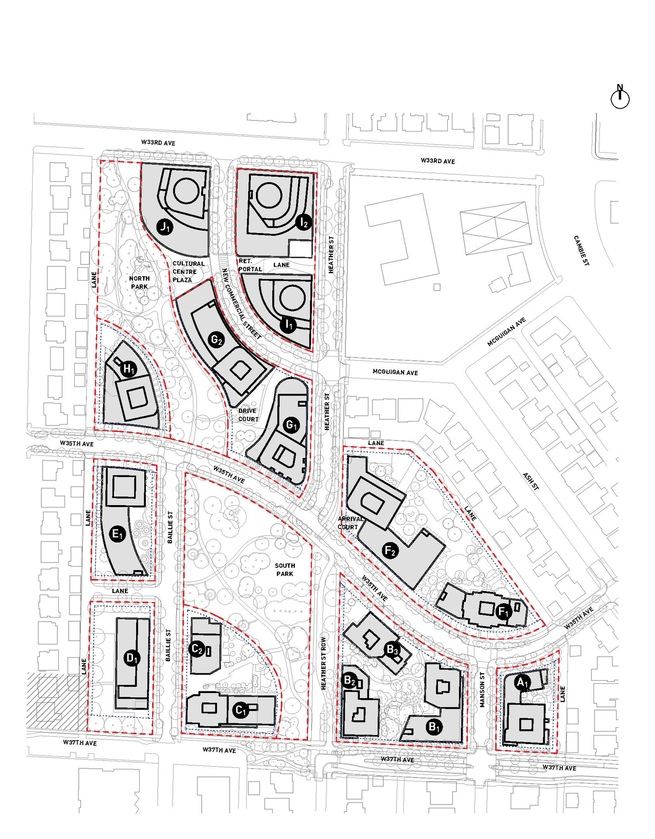 Construction site plan for project from page 136 of the file 'Application booklet'