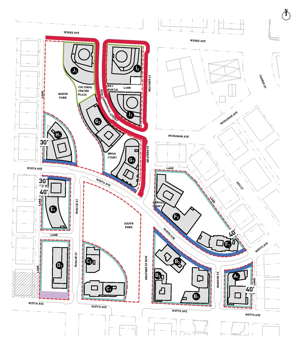 Construction site plan for project from page 138 of the file 'Application booklet'