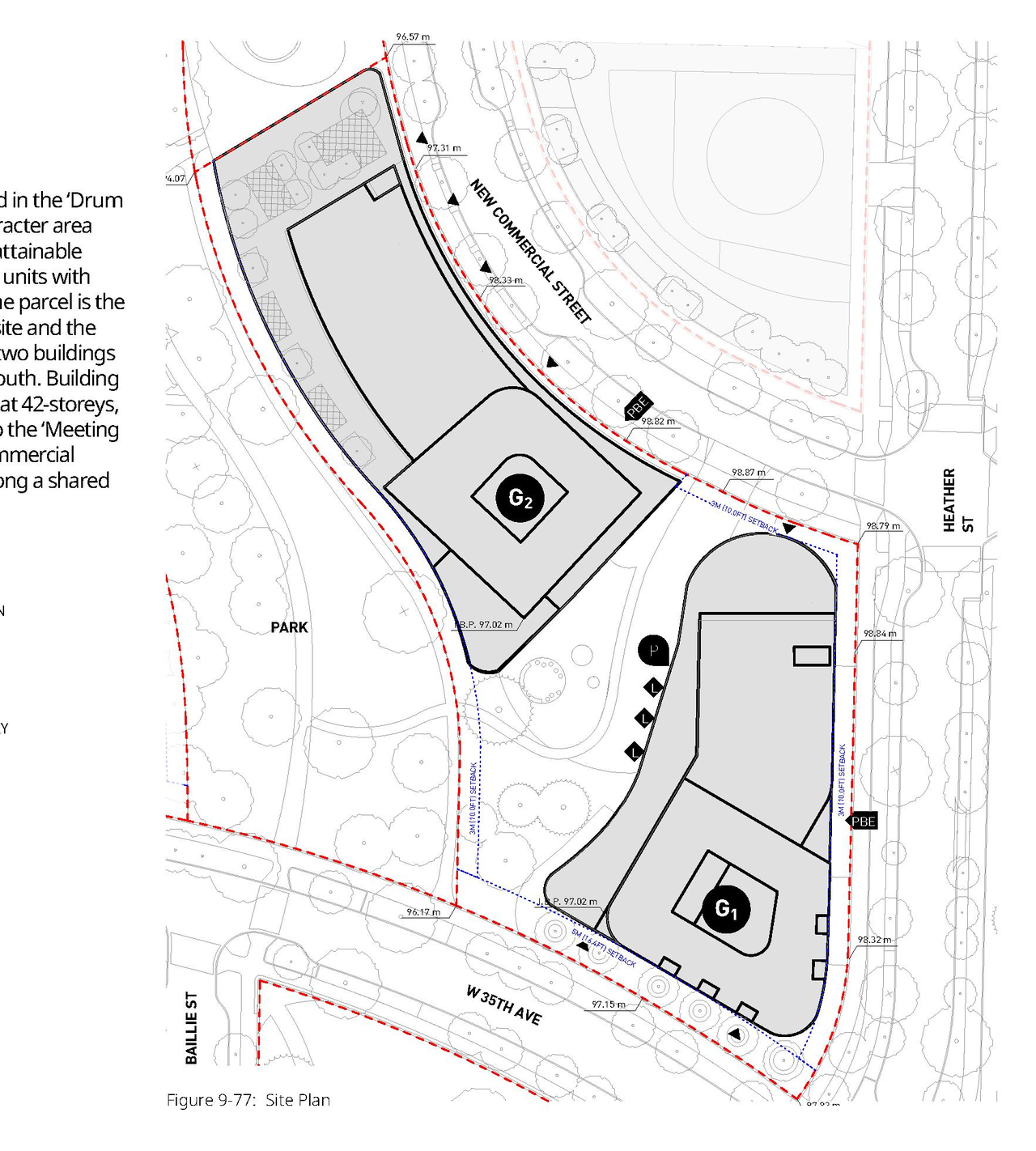 Construction site plan for project from page 246 of the file 'Application booklet'