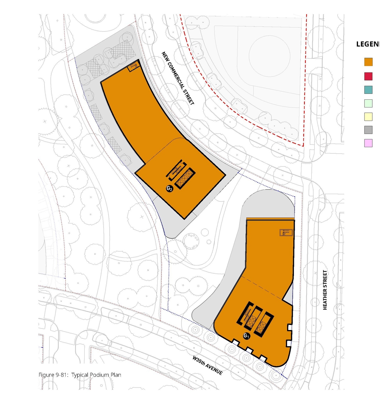 Construction site plan for project from page 249 of the file 'Application booklet'