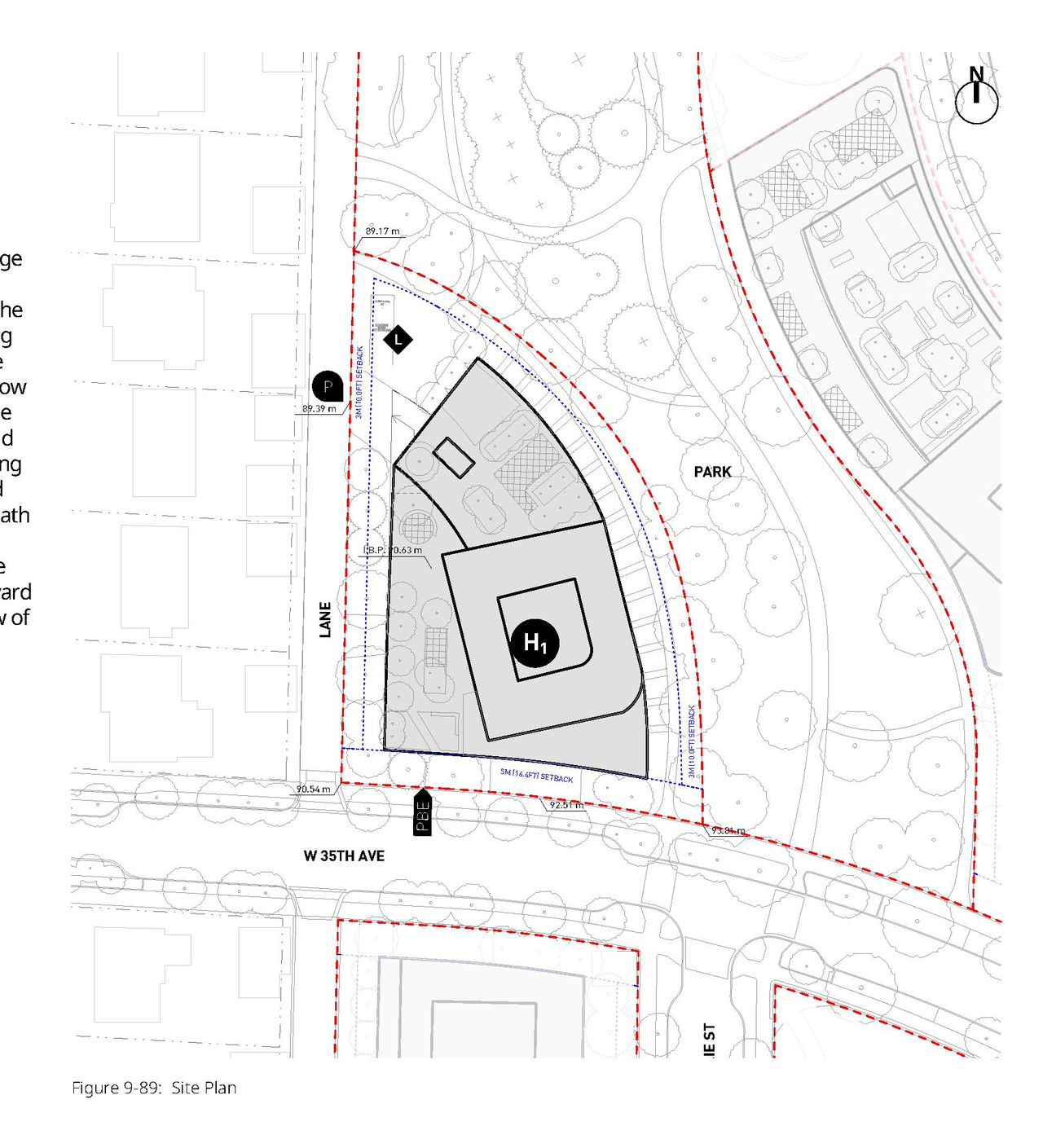 Construction site plan for project from page 257 of the file 'Application booklet'