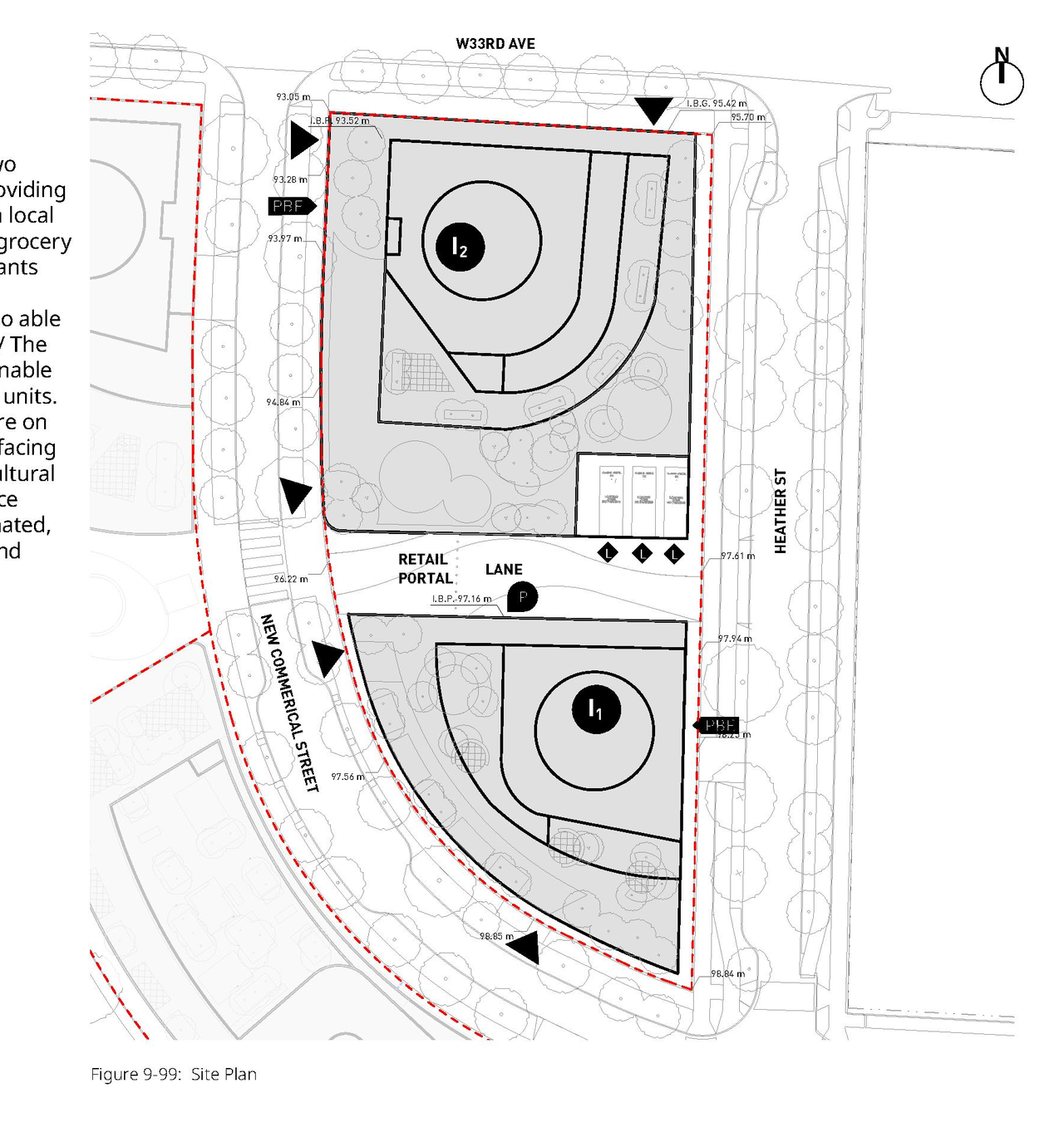 Construction site plan for project from page 262 of the file 'Application booklet'