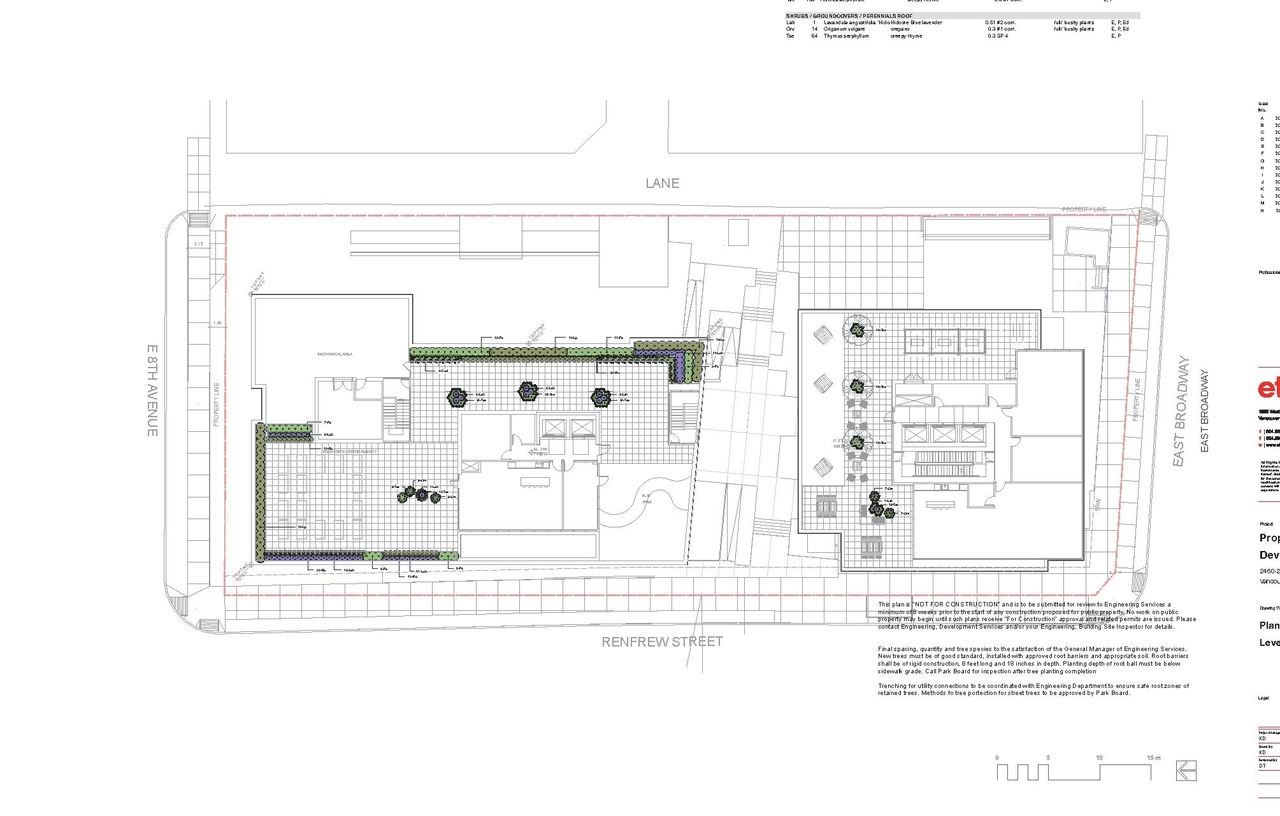 Construction site plan for project from page 12 of the file 'Landscape drawings'