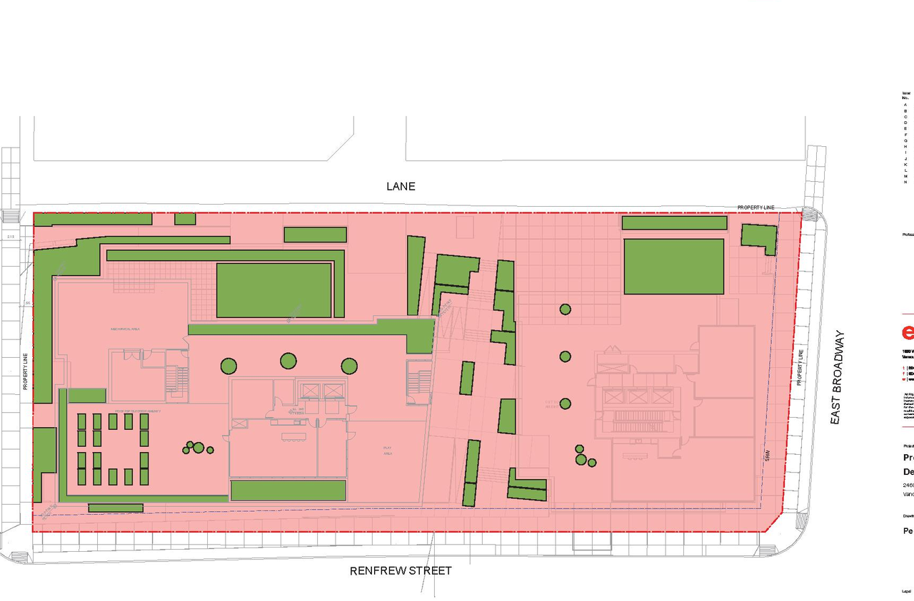 Construction site plan for project from page 17 of the file 'Landscape drawings'