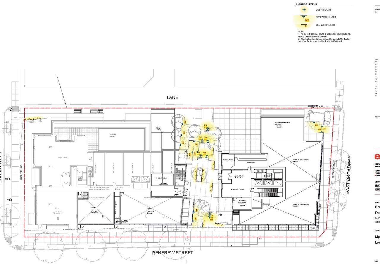 Construction site plan for project from page 9 of the file 'Landscape drawings'