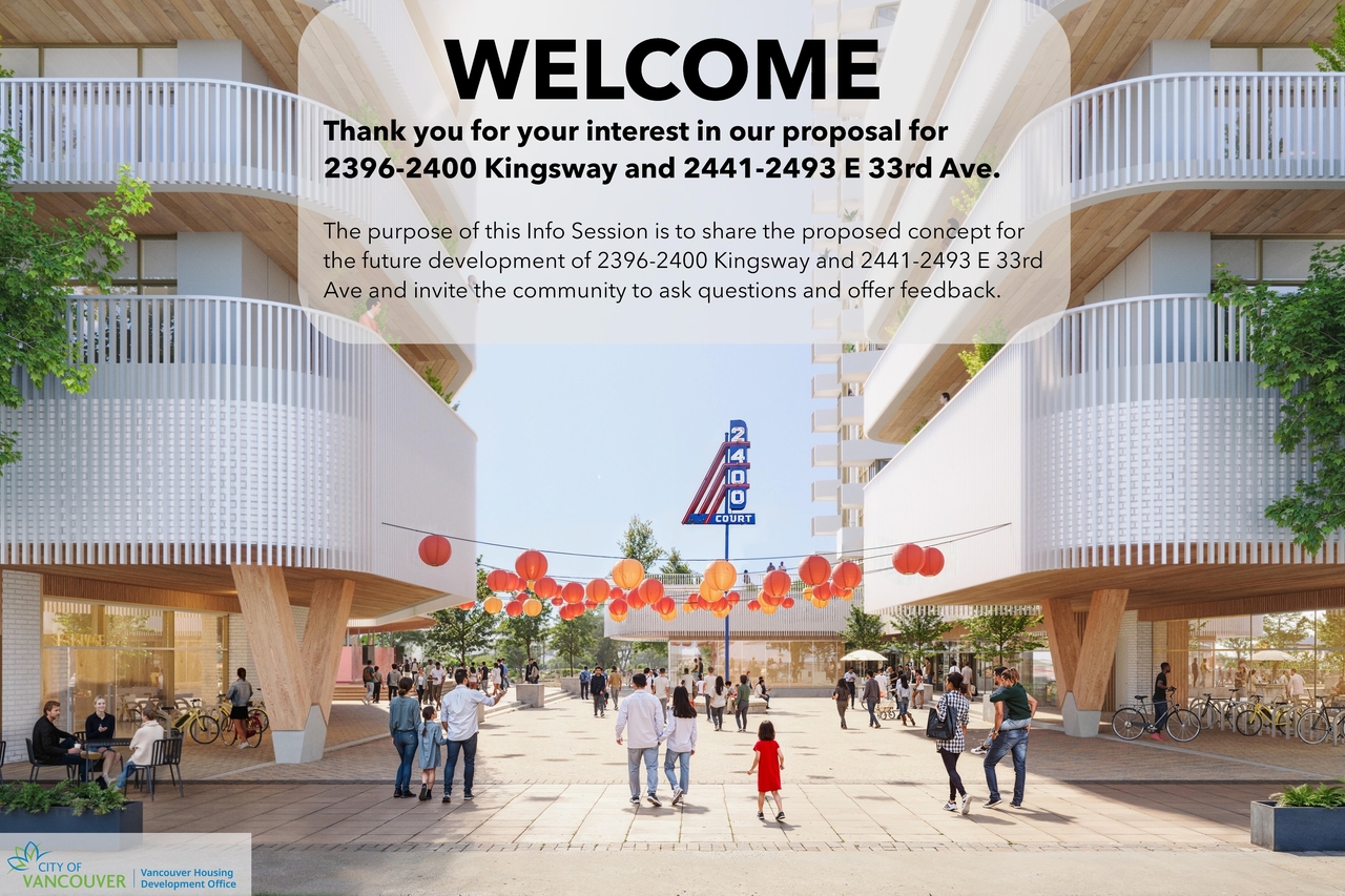 Rendering of building from page 1 of the file 'Info Session Boards - Applicant'