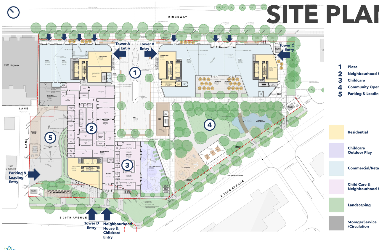 Construction site plan for project from page 11 of the file 'Info Session Boards - Applicant'