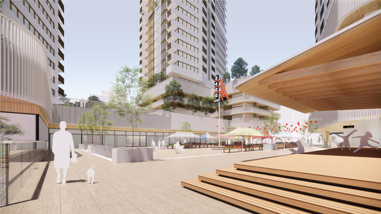 Rendering of building from page 14 of the file 'Info Session Boards - Applicant'