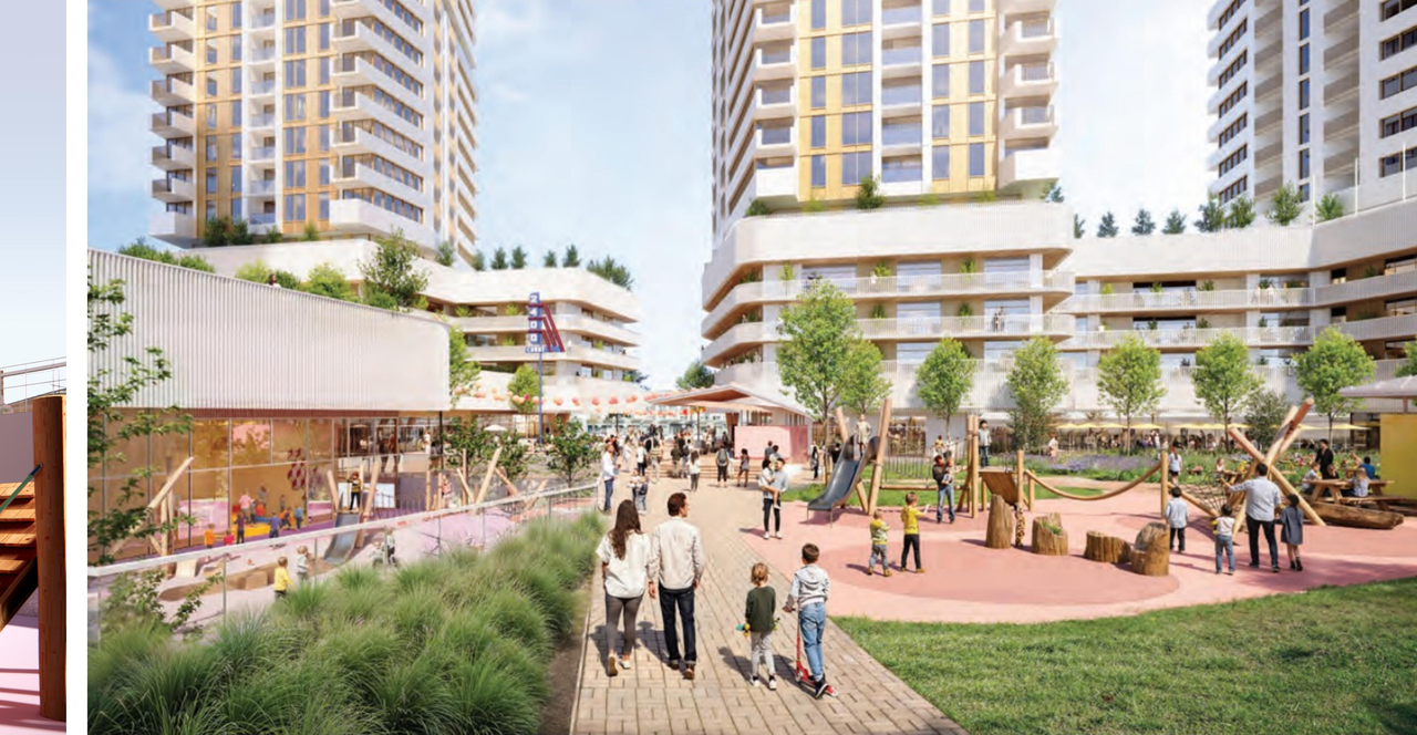 Rendering of building from page 18 of the file 'Info Session Boards - Applicant'
