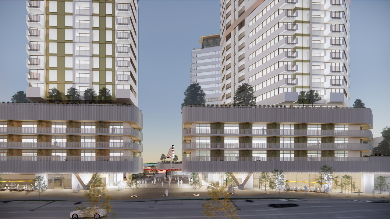 Rendering of building from page 19 of the file 'Info Session Boards - Applicant'