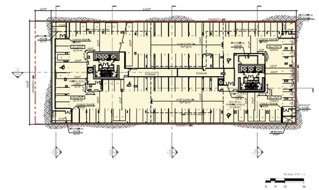Construction site plan for project from page 67 of the file 'Report'