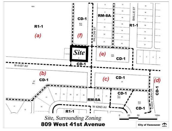Construction site plan for project from page 4 of the file 'Referral report'