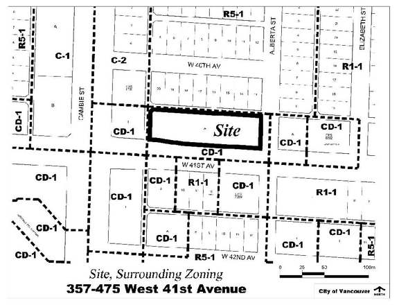 Construction site plan for project from page 3 of the file 'Referral report'