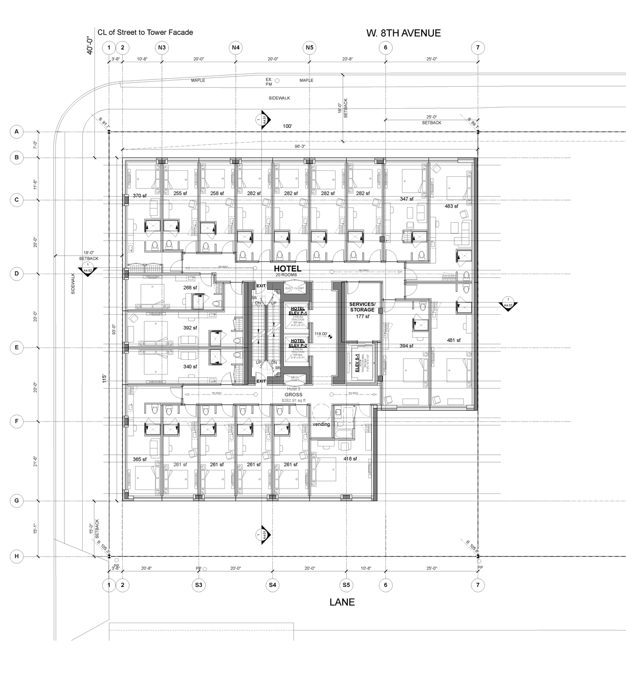 Floor plan for project from page 11 of the file 'Architectural drawings'