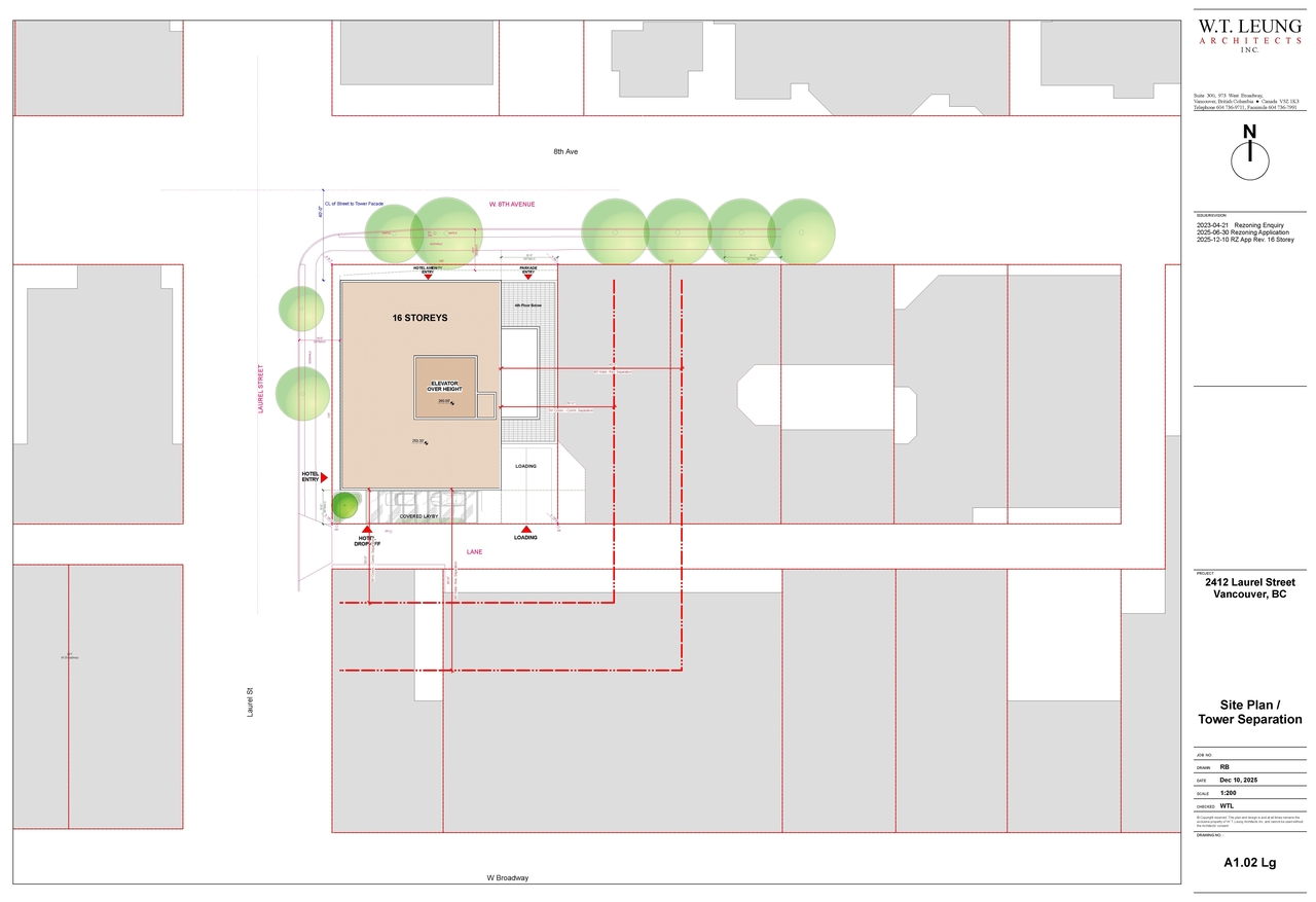 Construction site plan for project from page 2 of the file 'Architectural drawings'
