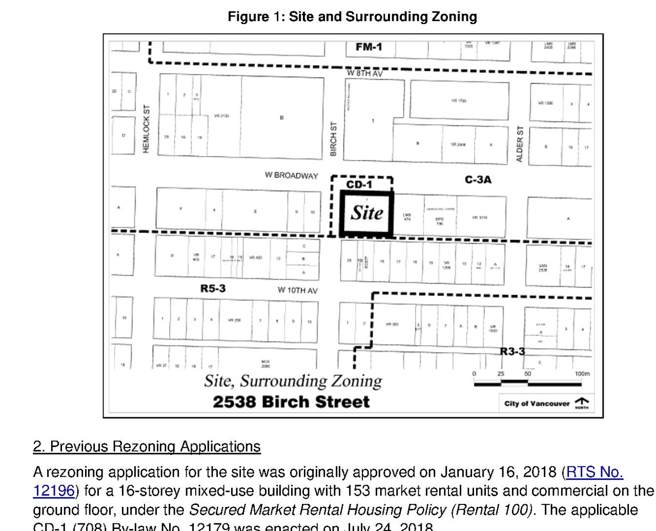Construction site plan for project from page 3 of the file 'Referral report'