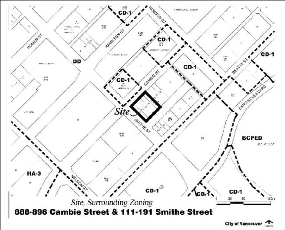 Construction site plan for project from page 3 of the file 'Referral report'
