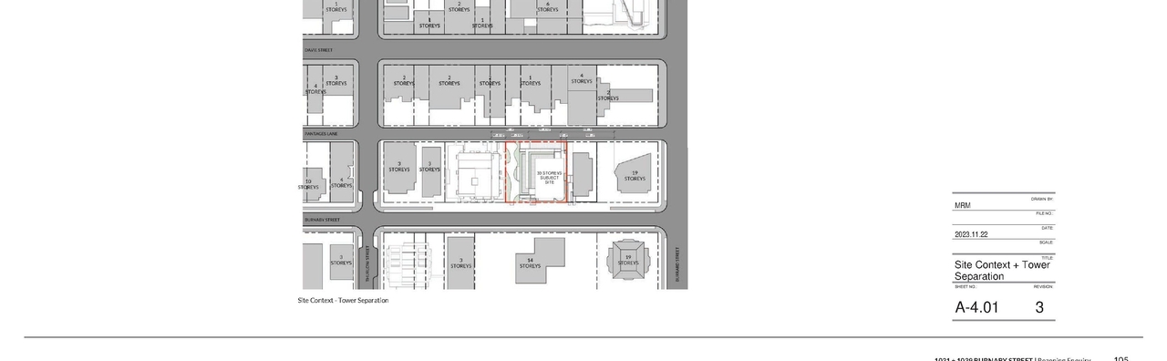 Construction site plan for project from page 105 of the file 'Application booklet'