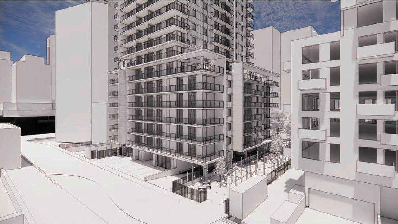 Rendering of building from page 67 of the file 'Application booklet'