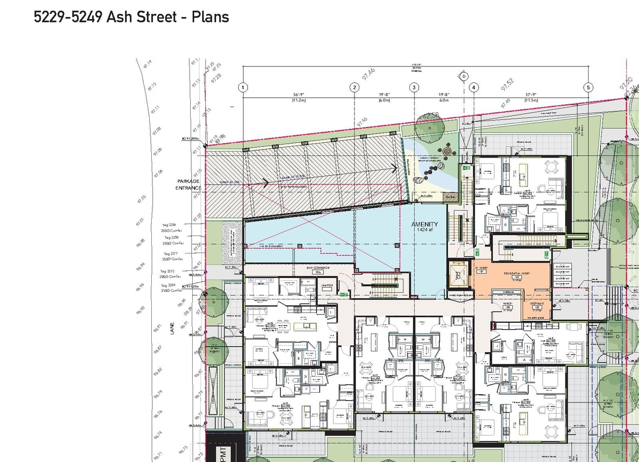 Construction site plan for project from page 12 of the file 'Application booklet'