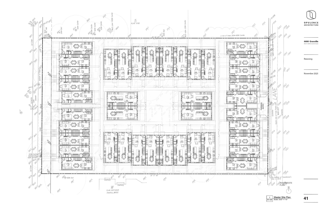 Construction site plan for project from page 41 of the file 'Application booklet'