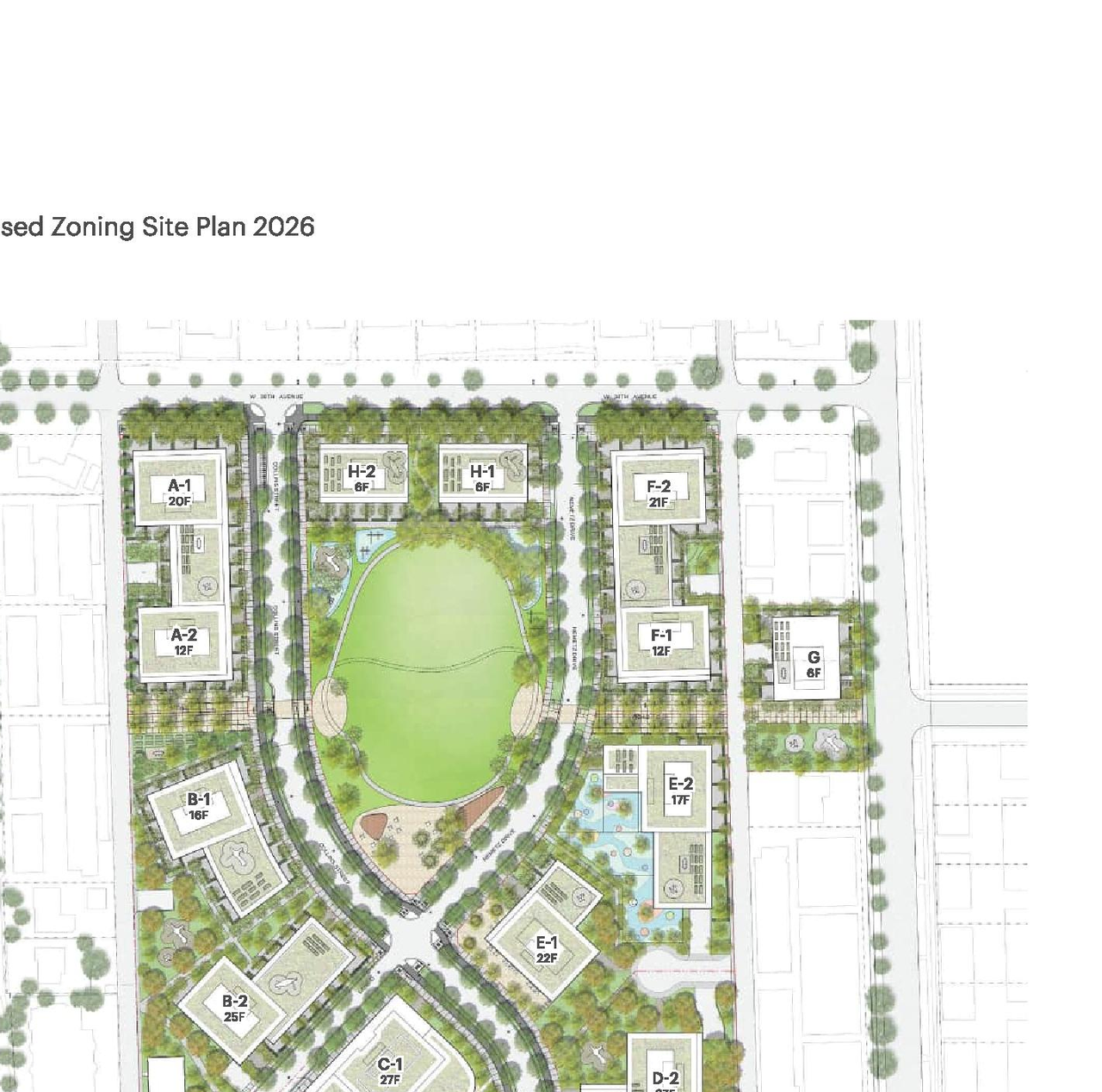 Construction site plan for project from page 8 of the file 'Application booklet'