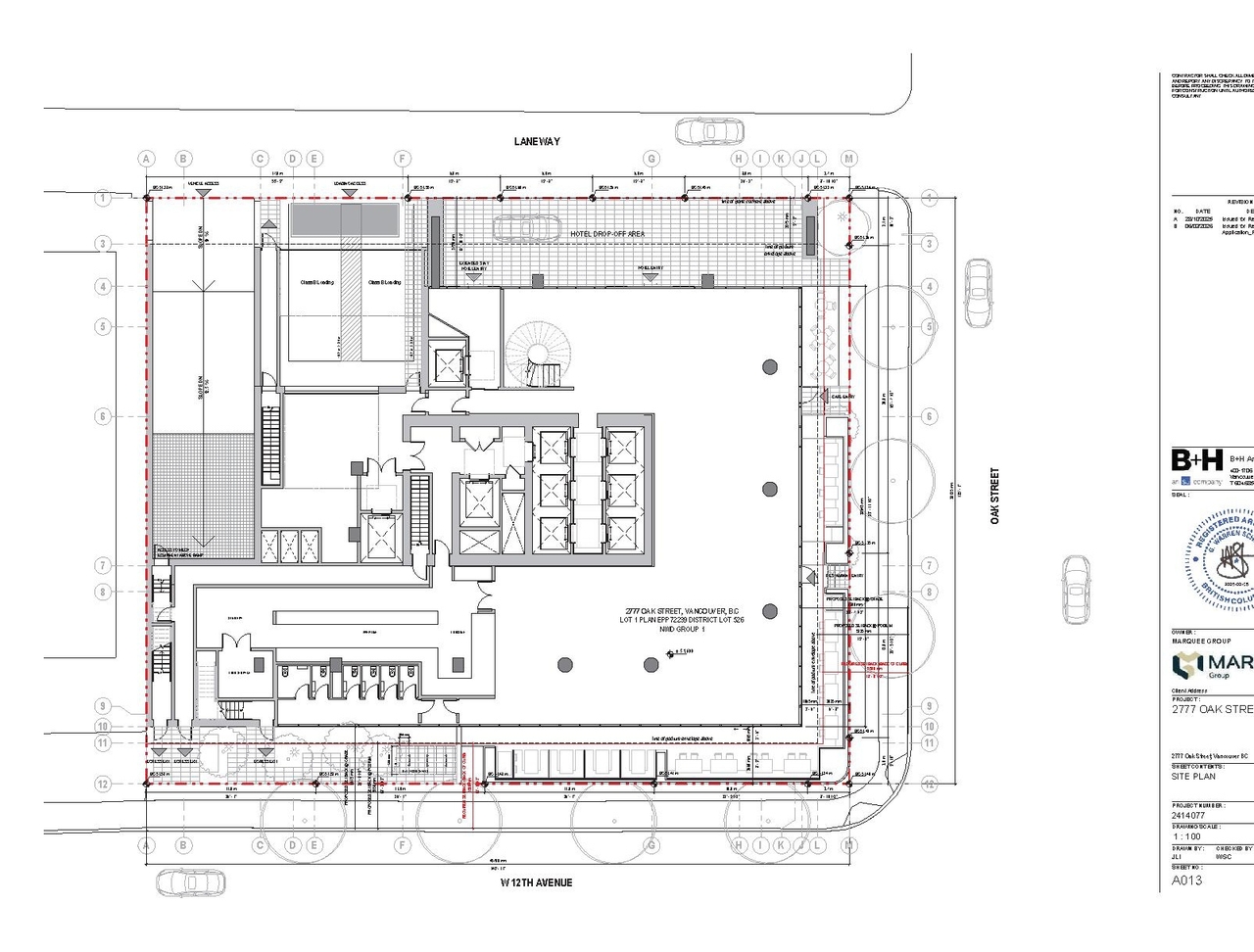 Construction site plan for project from page 47 of the file 'Application booklet'