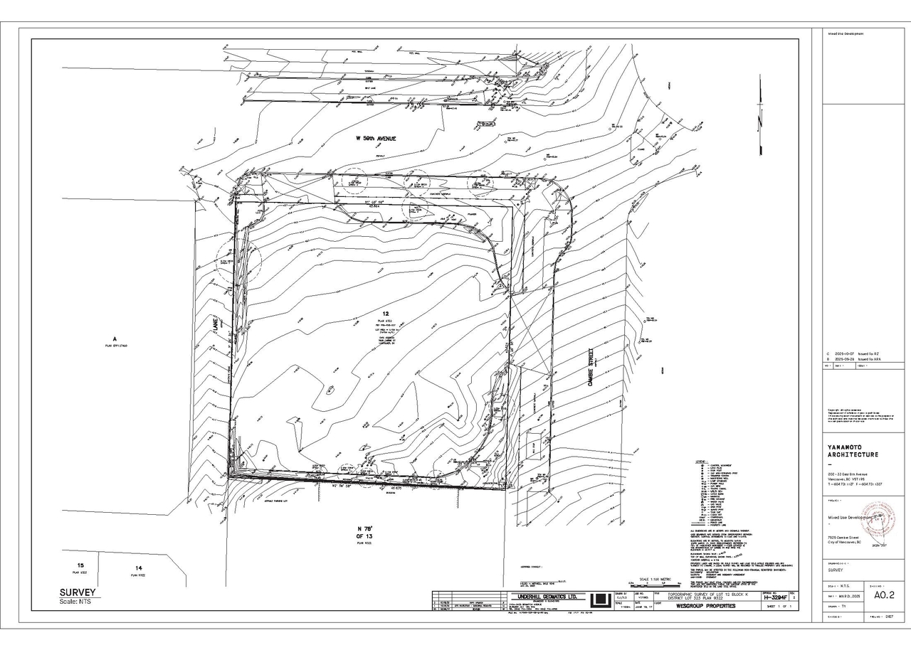 Construction site plan for project from page 3 of the file 'Architectural drawings'