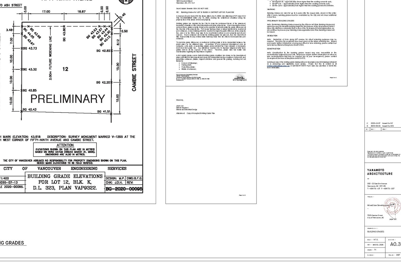 Construction site plan for project from page 4 of the file 'Architectural drawings'