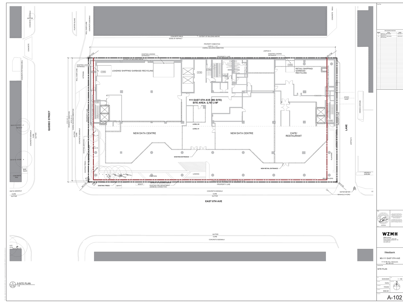 Construction site plan for project from page 4 of the file 'Application booklet'