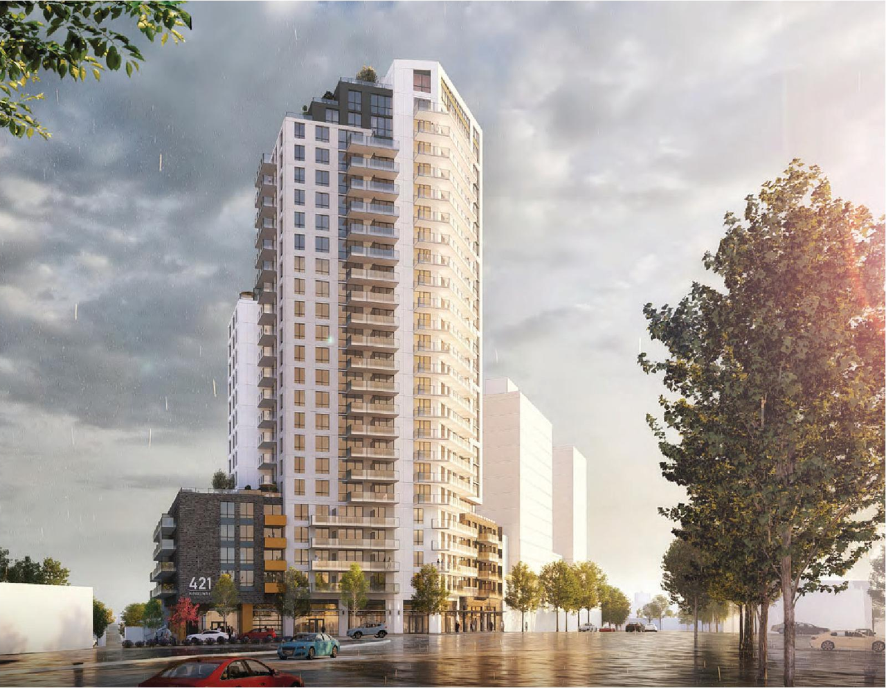 Rendering of building from page 1 of the file 'Application booklet'