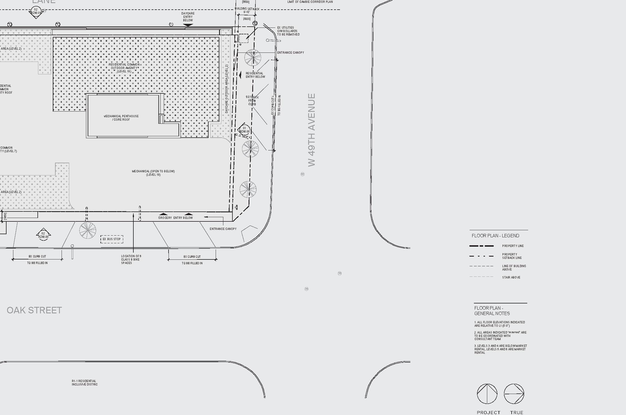 Construction site plan for project from page 46 of the file 'Application booklet'