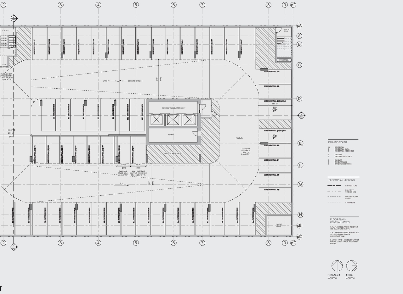 Construction site plan for project from page 49 of the file 'Application booklet'