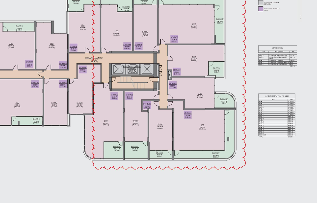 Construction site plan for project from page 74 of the file 'Application booklet'