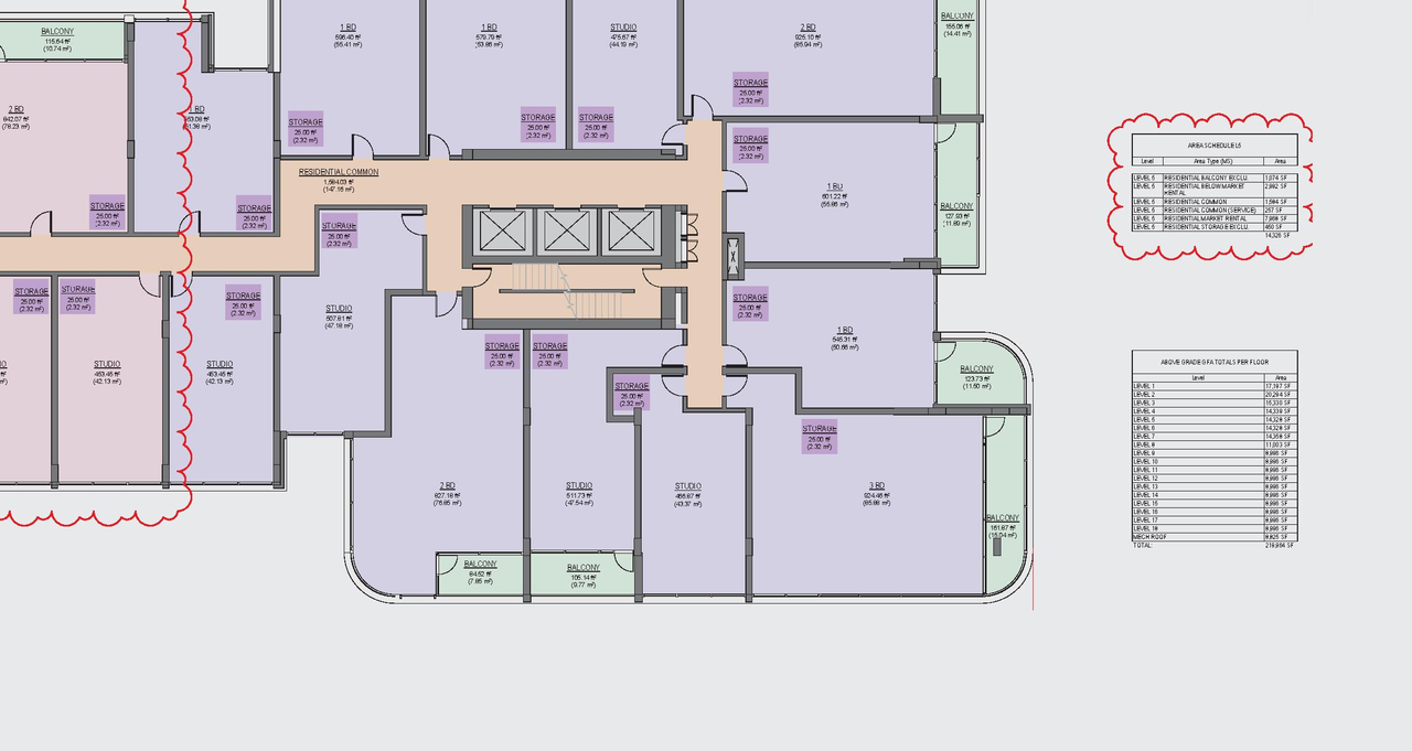 Construction site plan for project from page 76 of the file 'Application booklet'