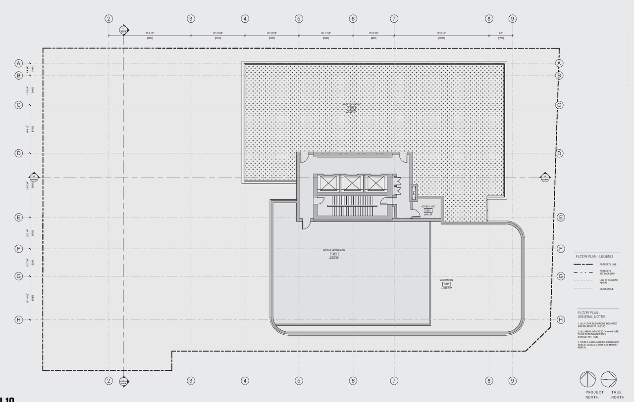 Construction site plan for project from page 60 of the file 'Application booklet'