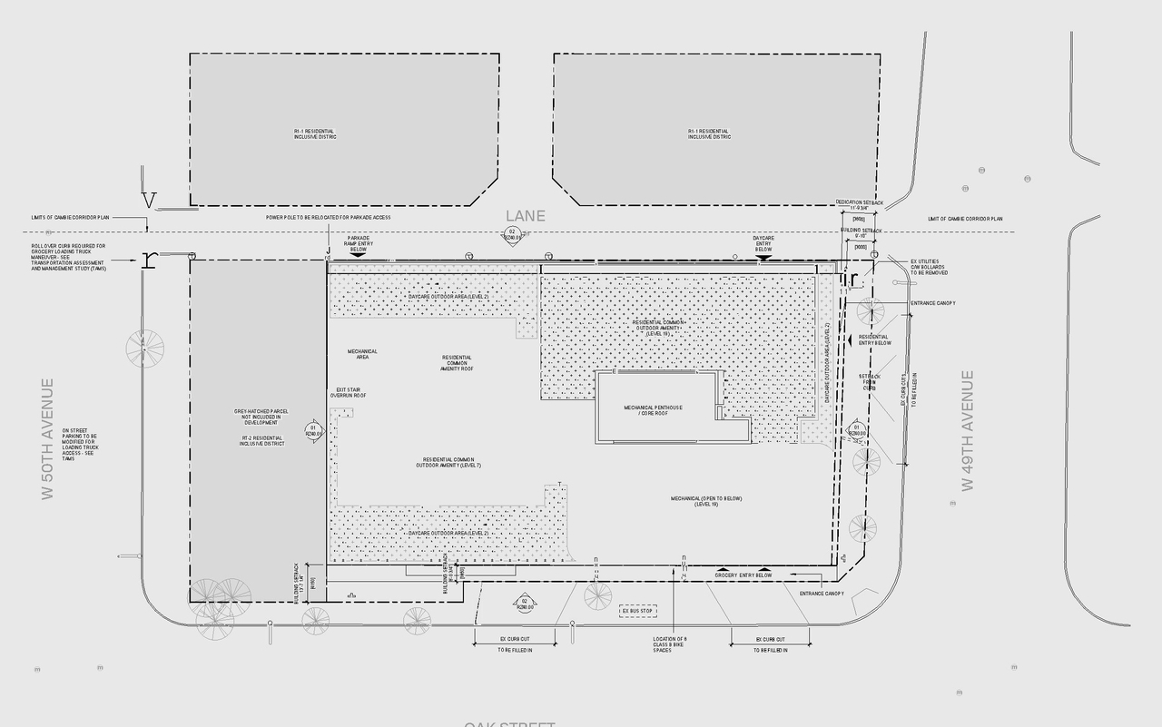 Construction site plan for project from page 46 of the file 'Application booklet'