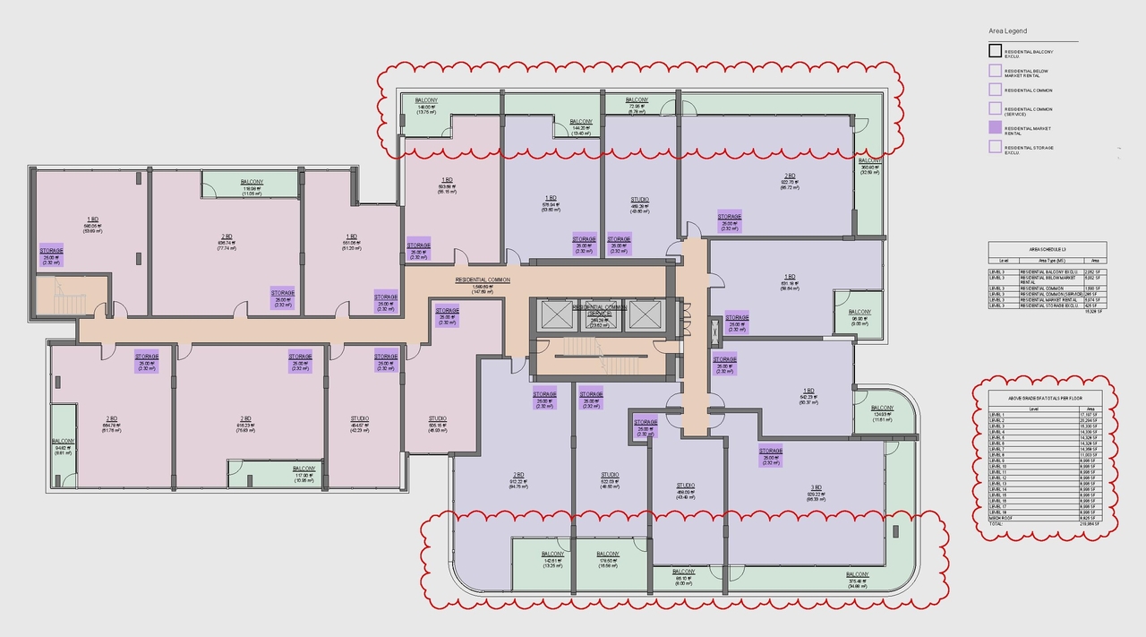 Construction site plan for project from page 74 of the file 'Application booklet'