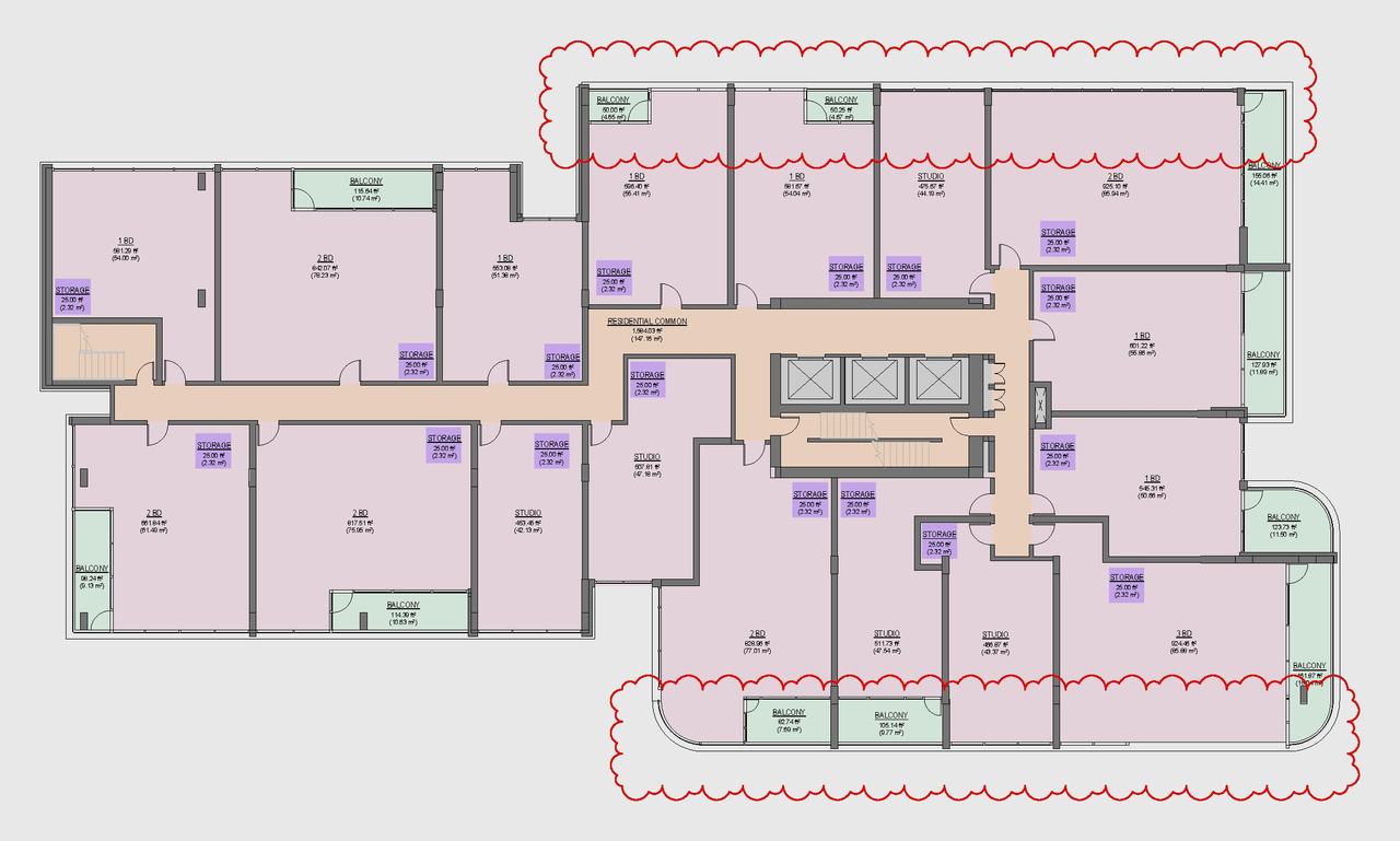 Construction site plan for project from page 75 of the file 'Application booklet'