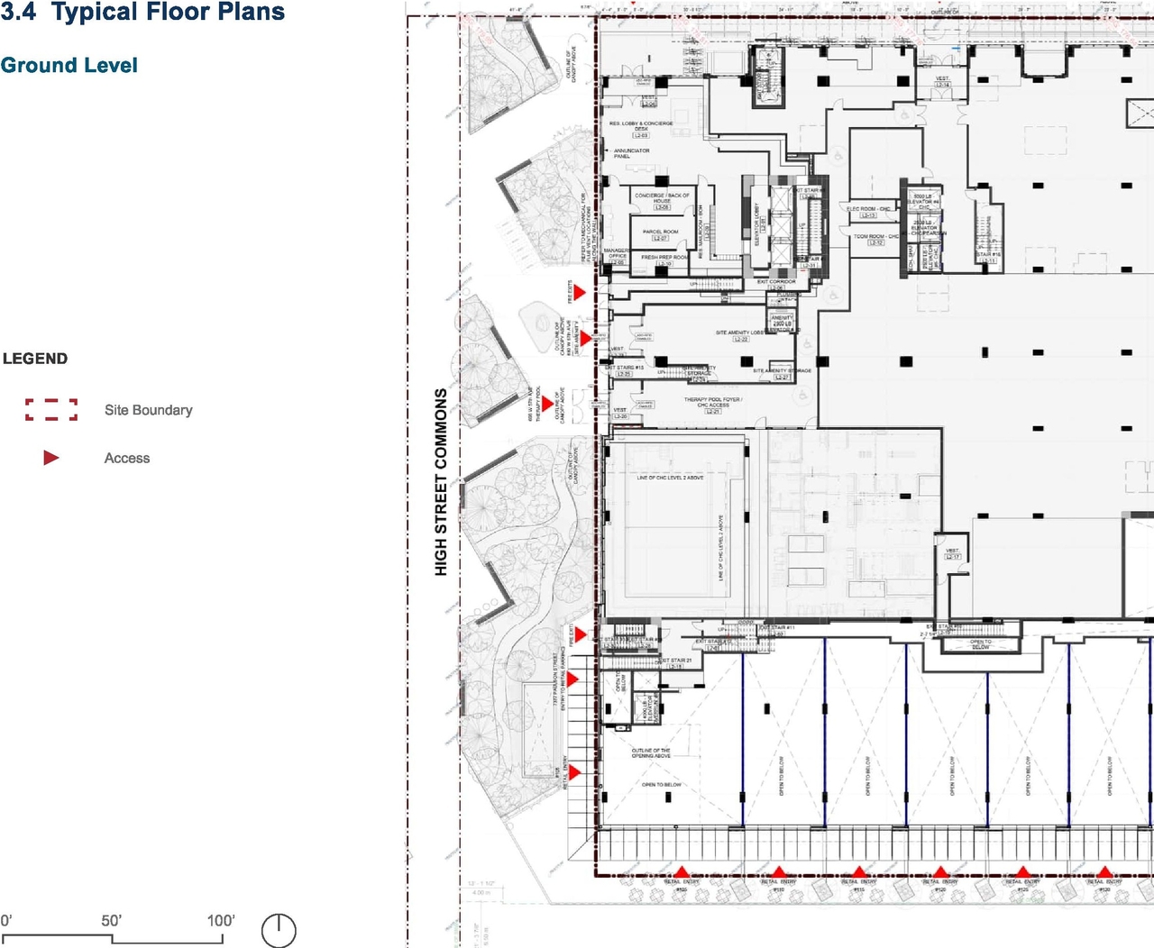 Construction site plan for project from page 37 of the file 'Application booklet'