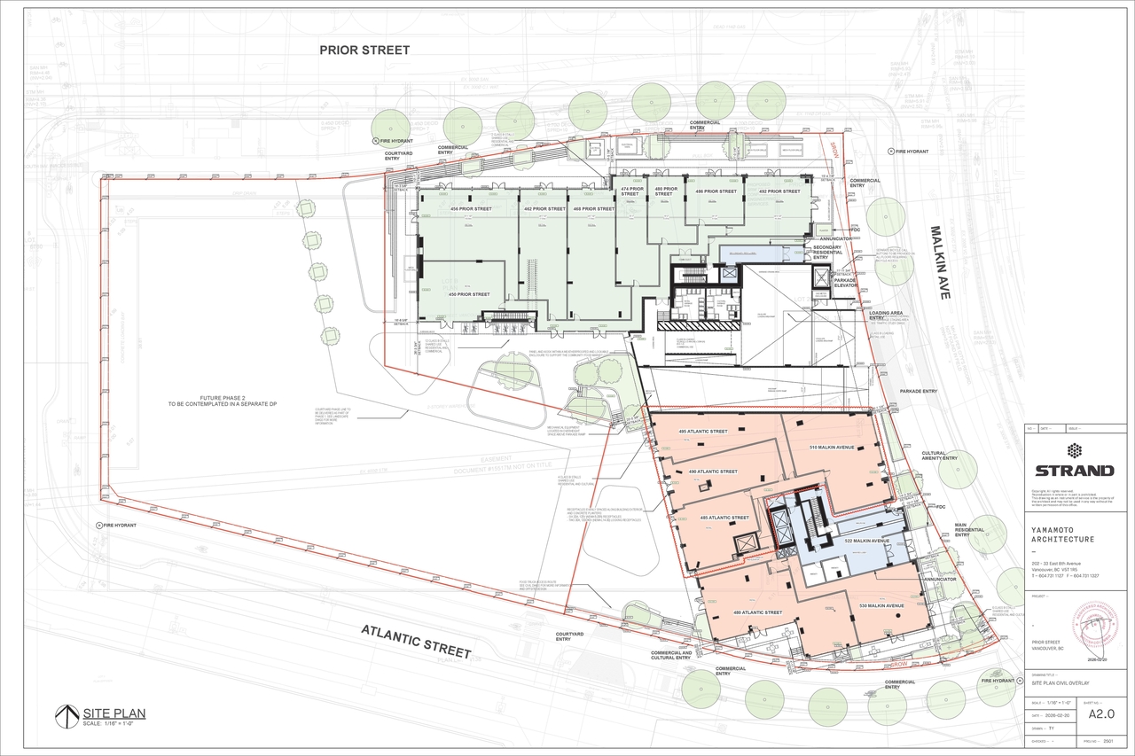 Construction site plan for project from page 2 of the file 'Application booklet'