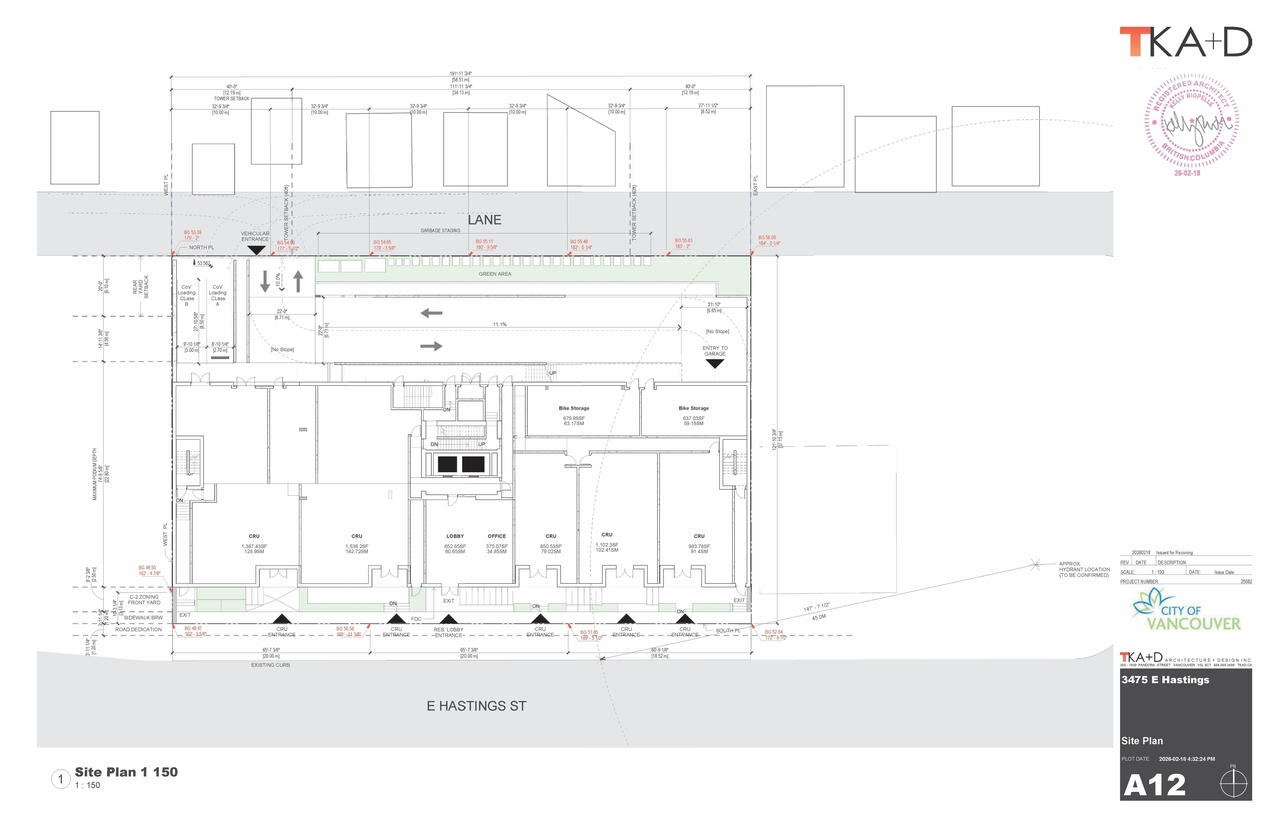 Construction site plan for project from page 9 of the file 'Application booklet'