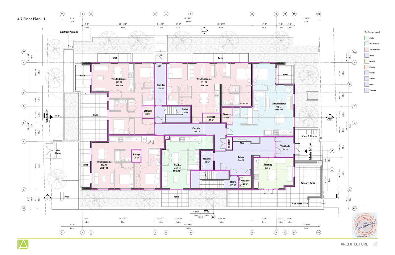 Floor plan for project from page 26 of the file 'Application booklet'
