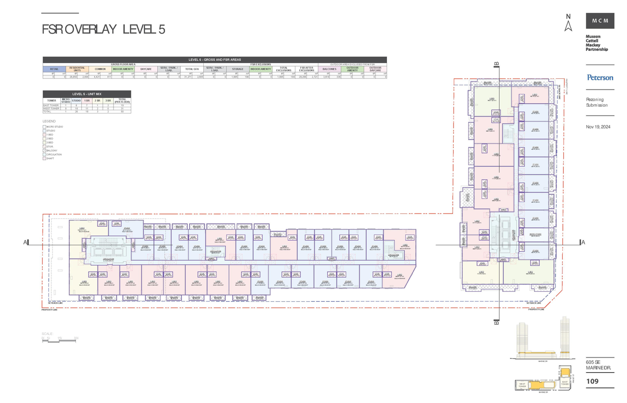 Construction site plan for project from page 109 of the file 'Application booklet'