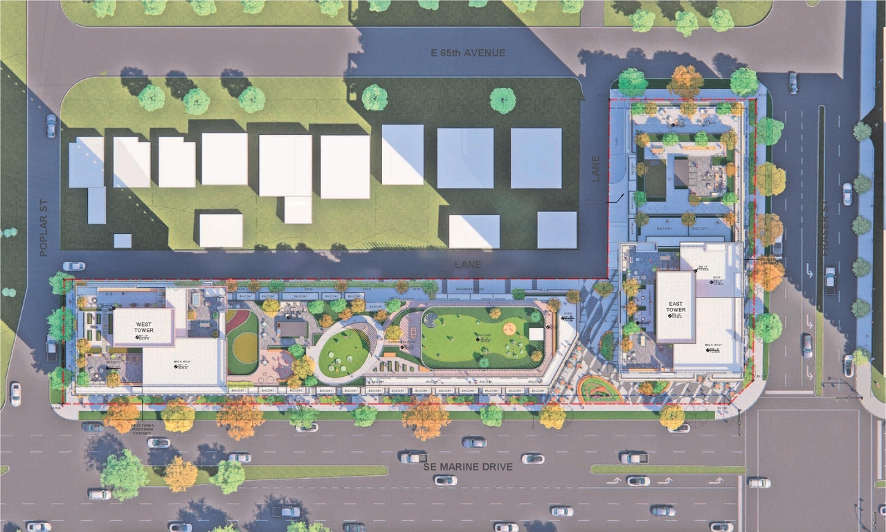 Construction site plan for project from page 69 of the file 'Application booklet'