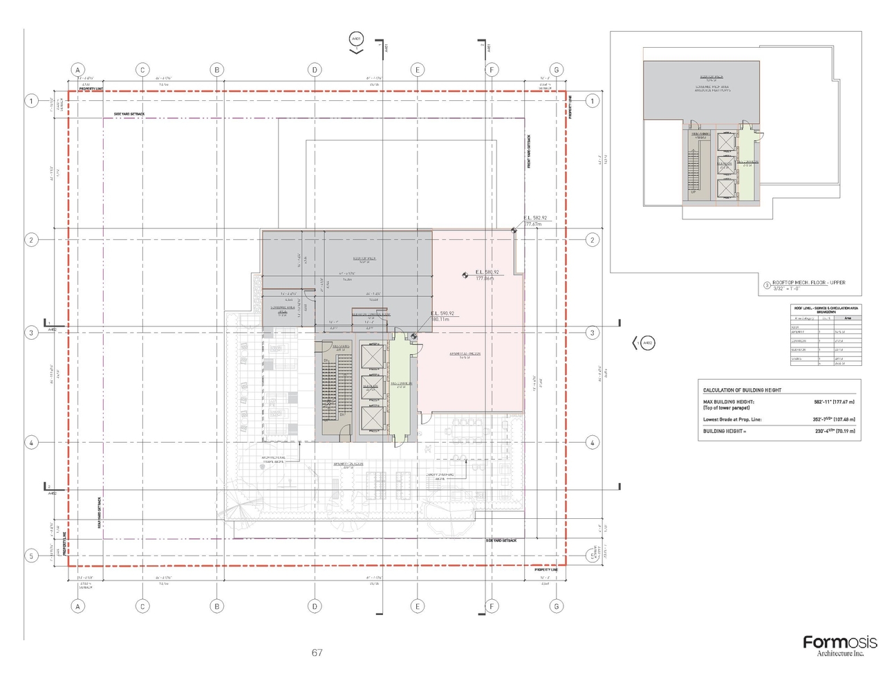 Construction site plan for project from page 67 of the file 'Application booklet'
