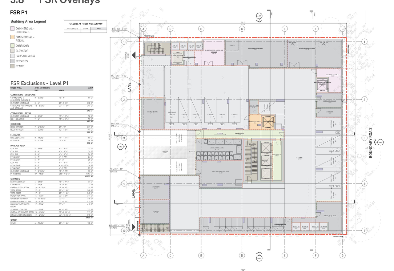 Construction site plan for project from page 79 of the file 'Application booklet'