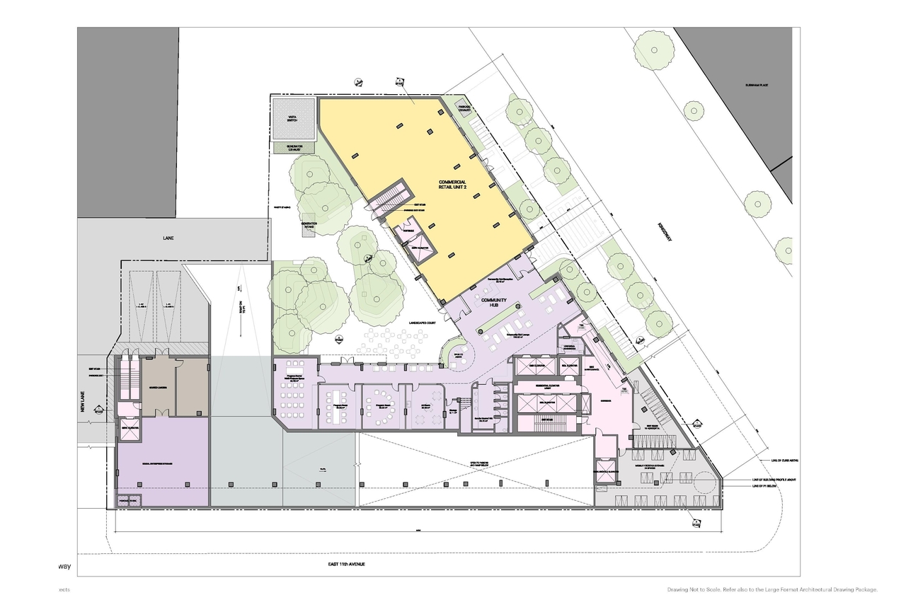 Construction site plan for project from page 73 of the file 'Application booklet'