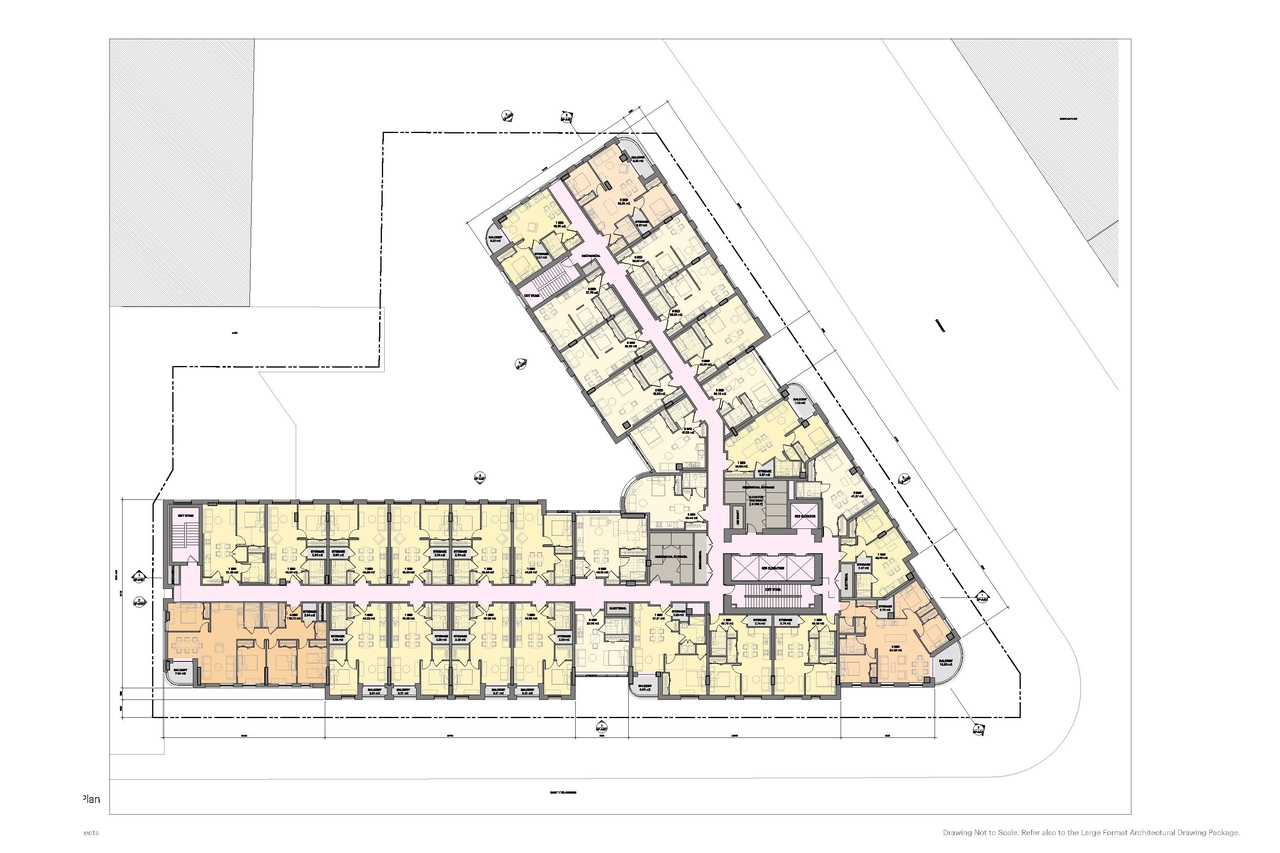Construction site plan for project from page 76 of the file 'Application booklet'