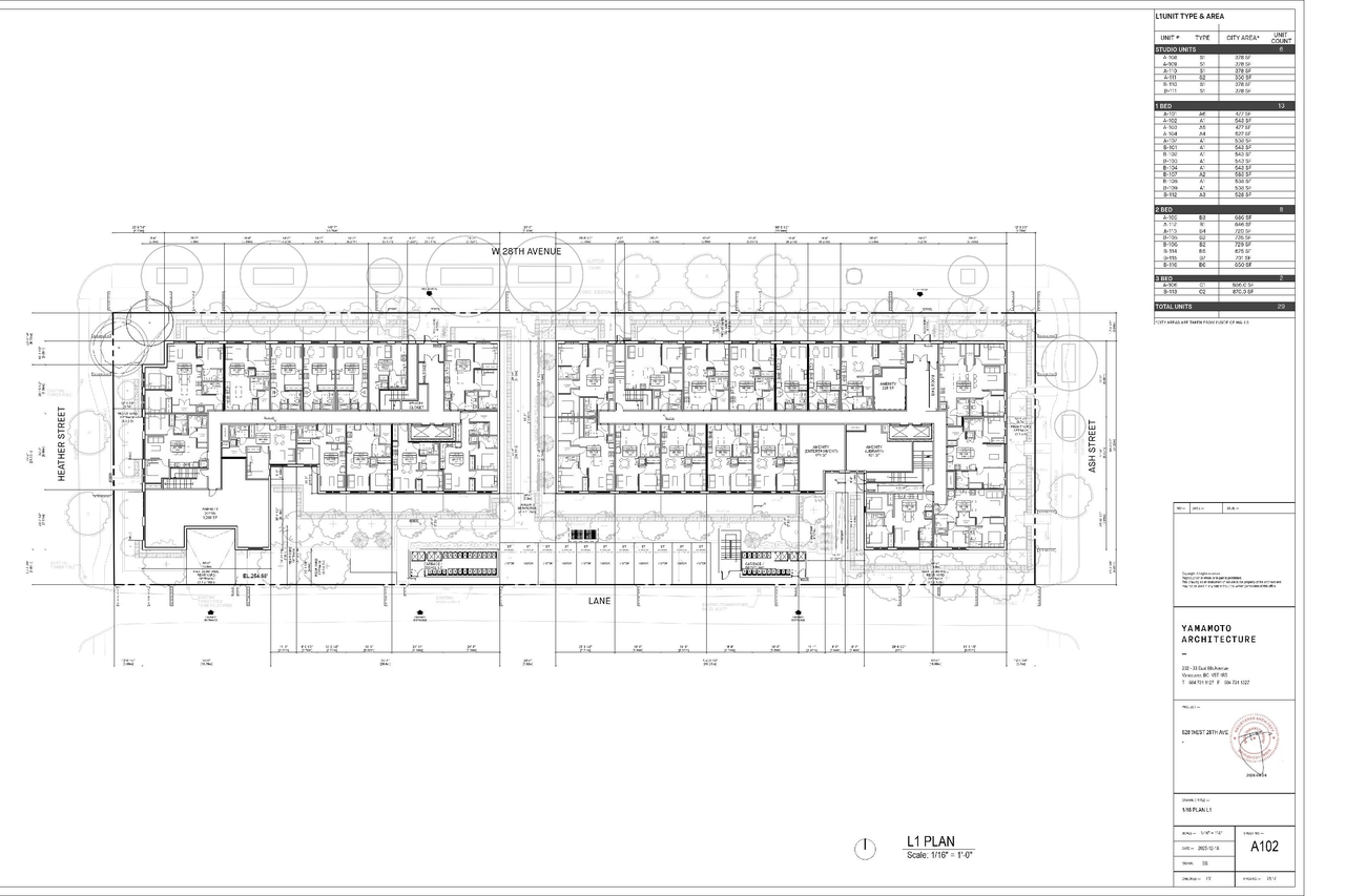Construction site plan for project from page 8 of the file 'Architectural drawings'